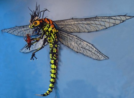 Paper Mache Dragonfly - full